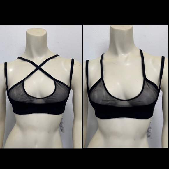 The Attico 2 Way Amos Mesh Bra Top in Black NWT $470